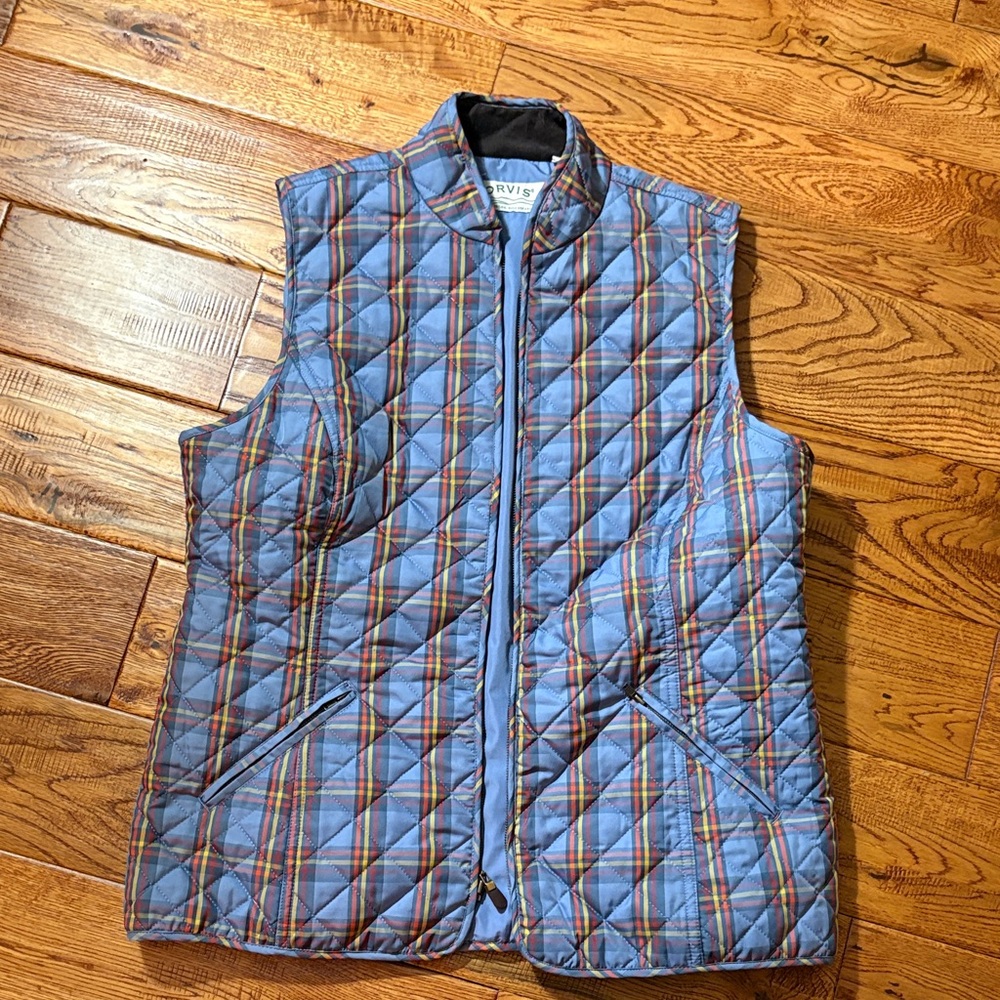 Orvis Multicolor Plaid Quilted Vest